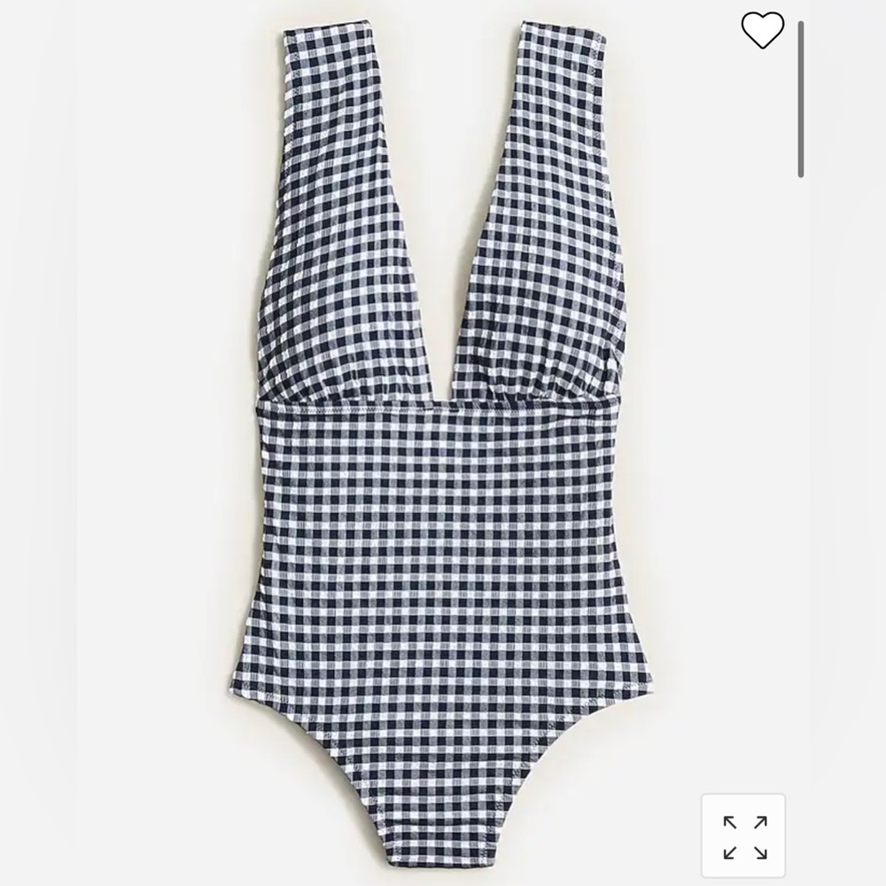 NWT J. Crew v-neck gingham bathing suit size 14